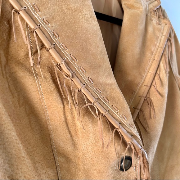 Scully Vintage Genuine Suede Leather Women’s Tan Fringe Jacket. Size Medium - Picture 3 of 12
